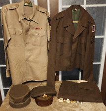 Vtg 1950's Lot- Korean War Era US Army Wool Uniform Ike Jacket Pants Hat Shirt picture