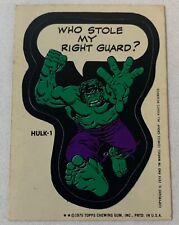 1974/1975 Topps Marvel Super Heroes Stickers INCREDIBLE HULK My Right Guard picture