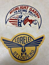 2 1930's Skating Rink Decals - St. Louis & Springfield Illinois picture