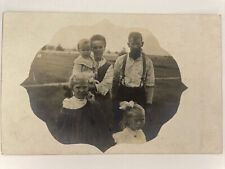 Antique Real Photo Postcard Picture Family Mom Dad Children Lady Man Girl Boy P3 picture
