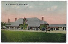 New Bedford, Massachusetts, Vintage Postcard View of The R. R. Station, 1919 picture