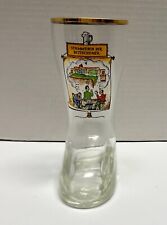 German Glass Beer Boot Mug~0.25 Liter, 8.5 oz~Stammtisch der Bettschoner Cartoon picture