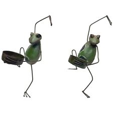 Pair of Metal Frog Hanging Candle Holders picture