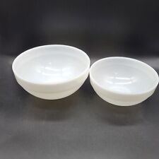 Vintage Fire-King White Milk Glass Mixing Bowl Set #13 & #6 picture