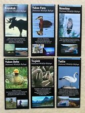 6 ALASKA National Wildlife Refuge Info Cards Walrus Moose Birds map guide hike + picture