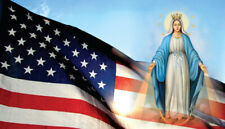 St. Mary with the American Flag LAMINATED Holy Card , 5-pack picture