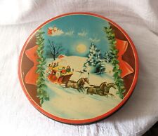 Vintage 40's Christmas Scene Tin - Mrs. Sothern Home Made Sweets picture
