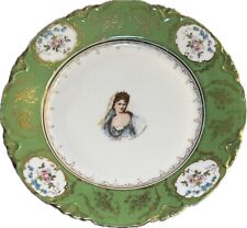 *RARE* AUSTRIAN PLATE w/DE MONTERO HAND-PAINTED LADY by KARLSBAD LS&S, EXCELLENT picture