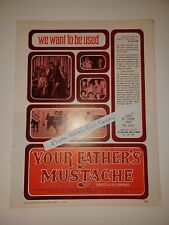 Your Father's Mustache 1970 8x11 Magazine Ad picture