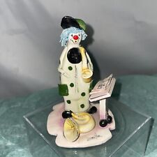Vintage Zampiva Spaghetti Hair Clown Playing Sax Figurine Signed Italy picture
