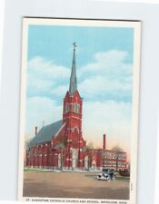 Postcard St. Augustine Catholic Church and School Napoleon Ohio USA picture