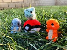 4pc Kanto Starter Pokémon Keychains Charmander Bulbasaur Squirtle Pokeball Set picture