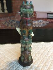 Vintage Black Diamond Hand Carved Totem Pole “ Bear Mother” picture
