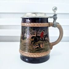 Vintage M &R Marzi and Remy English Hunt Scene Lidded Beer Stein 17 picture