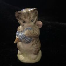 Vintage Beswick England Beatrix Potter Miss Moppet Figurine Oval Gold BP2A Chip picture