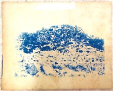RARE 1890s 1900s RUINS OF RACE TRACK AT OLYMPIA GREECE GREEK CYANOTYPE PHOTO picture
