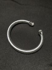 David Yurman 7mm Cable Bracelet in Sterling Silver W/ PAVE DIAMONDS MEDIUM  picture
