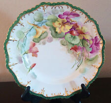  1906 French JP/L Limoges Charger/Chop Platter Beautiful Floral & Gold Trim picture