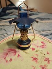 Mini Cobalt Blue Oil Lamp with Blue Canopy Shade picture