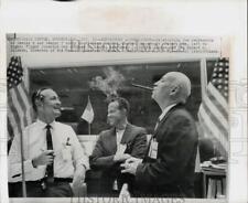 1965 Press Photo NASA directors smoke cigars at Space Center, Houston, Texas picture