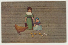 cpa Many Happy Returns - little girls, doll, bite, chicks - dnd-vg 1907-pf picture