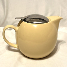 Zero Japan Ceramic Teapot Muted Yellow Vintage With Strainer picture