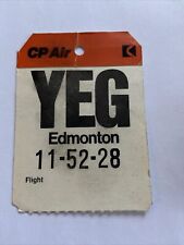 CP AIR AIRLINES YEG EDMONTON 11-52-28 PASSENGER BAGGAGE TAG picture
