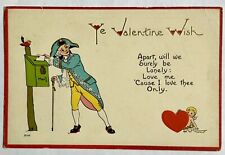 Valentines Wish. Early 1900s postcard. Love and romance. Hearts picture
