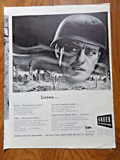 1945 Gruen Watches Ad  WW 2 theme   Listen picture
