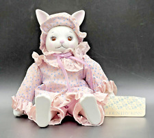 Vintage Easter 1980s Russ Country Kin Porcelain Belinda Bunny Rabbit Pink Dress picture