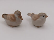 Pair of Vintage HOMCO Porcelain Birds Sparrow & Duck Figurines Japan 2-1/4