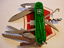 VICTORINOX TRANSLUCENT EMERALD GREEN HUNTSMAN PLUS 18 FUNCTION SWISS ARMY KNIFE picture