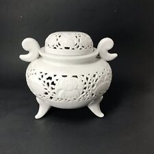 Large Japanese Kabuki Fine China Footed Incensory Incense Burner w/Lid 7” READ picture