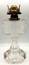 c.1870s PALMETTE Bryce Walker & Co. Glass Oil Lamp EAPG & Patent c.1873 Burner picture