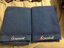 (2) CARNIVAL CRUISE SHIP - Light Blue Towels with Carnival Logo 60