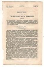 Tennessee Legislature Resolutions Re: Approval President Polk's Annual Message picture