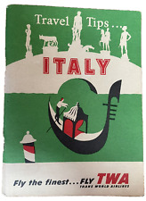 1956 TWA Airlines Travel Tips Italy Booklet Hotels Tourist Enlarged Edit Vintage picture