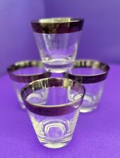 Vintage MCM Dorothy Thorpe Silver Band Cocktail Glasses Set of 4 SALE picture