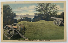 Postcard MS Vicksburg Bridge In The Background Vicksburg Mississippi picture