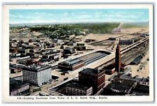 c1930's Looking Southeast from Tower of LC Smith Bldg Seattle WA Postcard picture