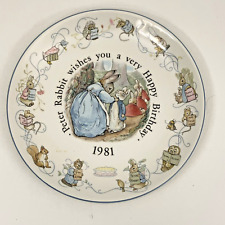 Wedgwood Peter Rabbit Happy Birthday Plate 1981 Beatrix Potter picture