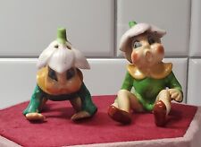 Vintage chubby cheeks pixie elves salt and pepper shakers 1950's Japan picture