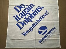 Vtg 80s Eastern Airlines Do it Again Dolphins Miami Promo Pocket Handkerchief picture