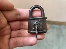 Old Vintage Rare Gesch Rustic Iron Miniature Padlock With Key, Made In Germany picture