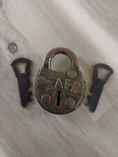 Rare Antique Brass Safe Lock Padlock picture