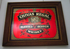 Vintage Chivas Regal Blended Scotch Whisky Red Gold Framed Mirror 20 1/2x 241/2 picture