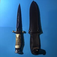 Blackjack Knives Stiletto Knife W/ Stag Handle “Everything Comes Back In Spades” picture