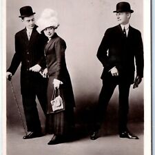 1910 Jealous Man Admires Lady RPPC Wish I Had Girl Gentlemen Baumann Photo A134 picture