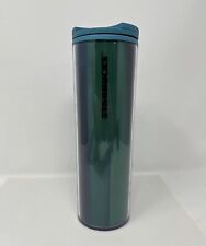 Starbucks 16 oz Double Wall Insulated Blue Green Lenticular Clear Tumbler picture