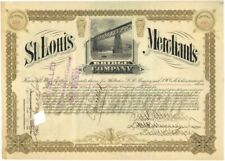 St. Louis Merchants Bridge Co. - circa 1890's Railway Bridge Co. Stock Certifica picture